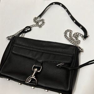 Black and silver Rebecca Minkoff crossbody